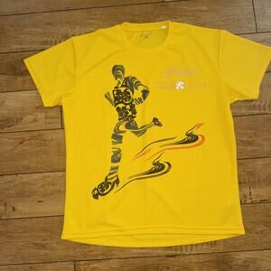 2008 Asics Tokyo Marathon T-Shirt Yellow Med 20x24